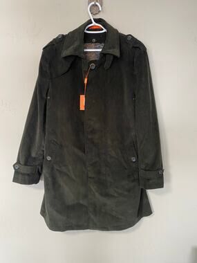 NWT Tallia Mens Corduroy Coat Olive Green Quilted Lined Jacket XL